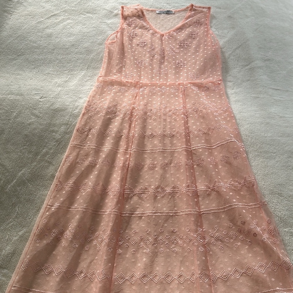 MISSLOOK || Sheer Beach Cover Up Dress. Sz. S